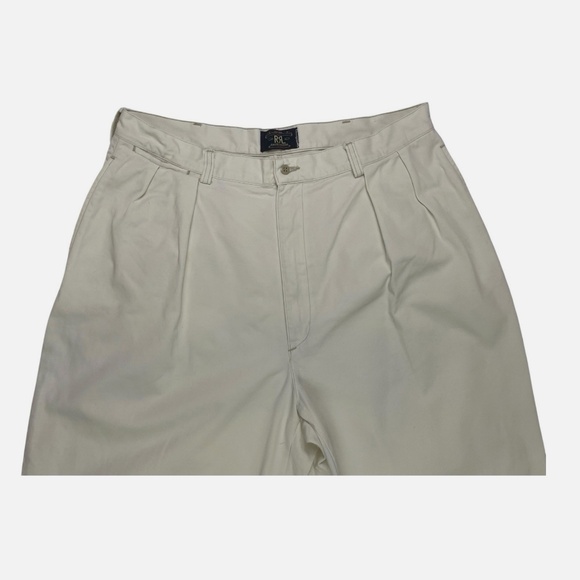 Vintage Ralph Lauren Double RL Pants 36x32 Khaki Pleated Made In USA 100% Cotton - Picture 7 of 7